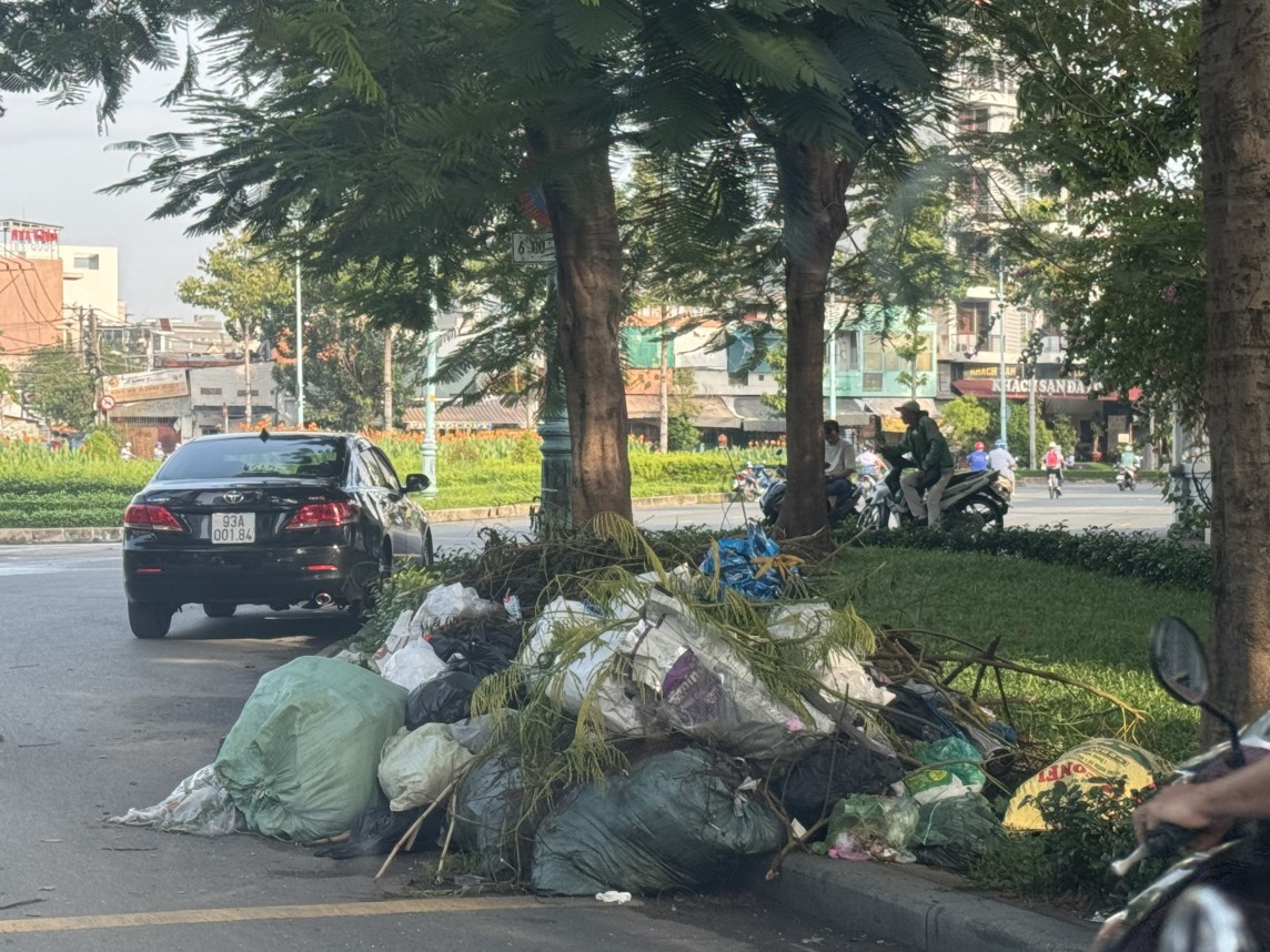 TP. Hồ Chí Minh Không khó để gặp những điểm tập kết rác tự phát trên đường Chu Văn An - Ảnh Ngân Nga.