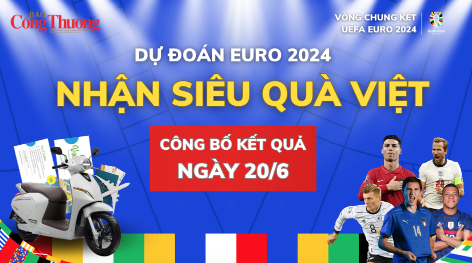 Công bố kết quả ''Dự đoán EURO - Nhận siêu quà Việt'' ngày 20/6