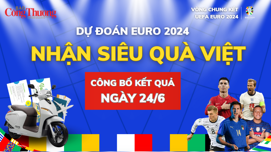 Công bố kết quả 'Dự đoán EURO - Nhận siêu quà Việt' ngày 24/6