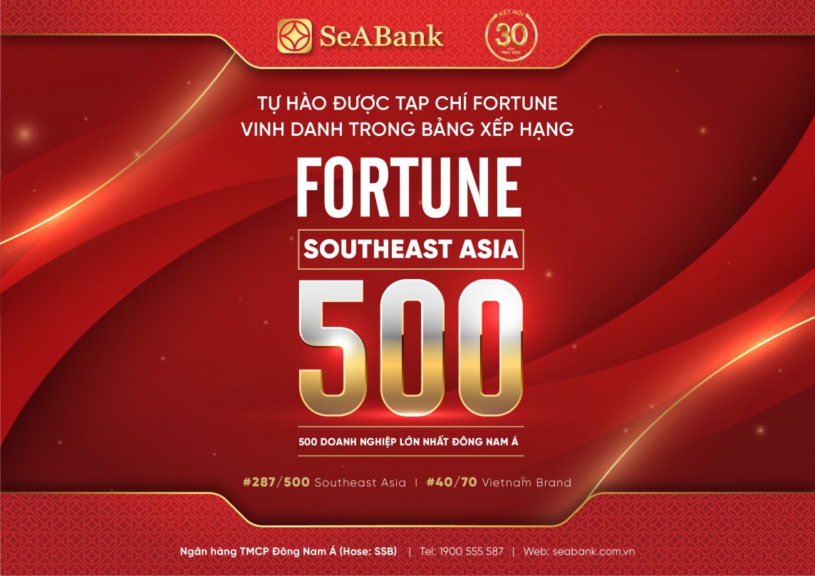 SeABank được Fortune vinh danh trong bảng xếp hạng lần đầu công bố -  Fortune Southeast Asia 500