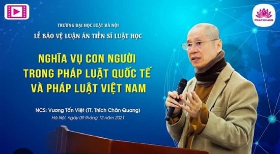 Thượng tọa Thích Chân Quang học Tiến sĩ nghiêm túc, chăm chỉ và đúng quy định