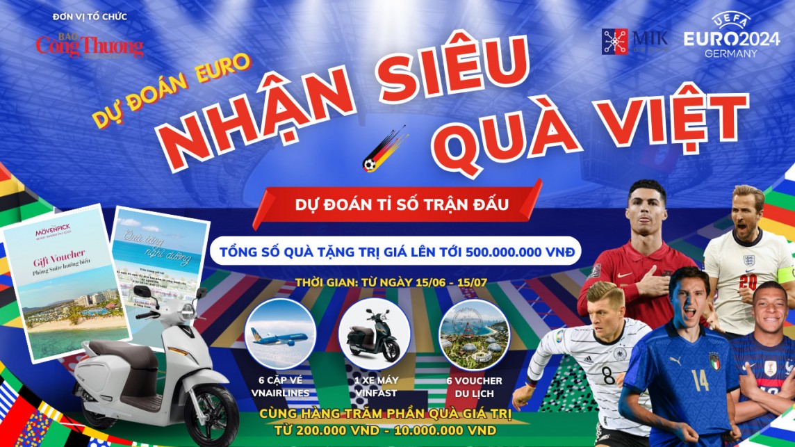 Công bố kết quả 'Dự đoán EURO - Nhận siêu quà Việt' ngày 27/6