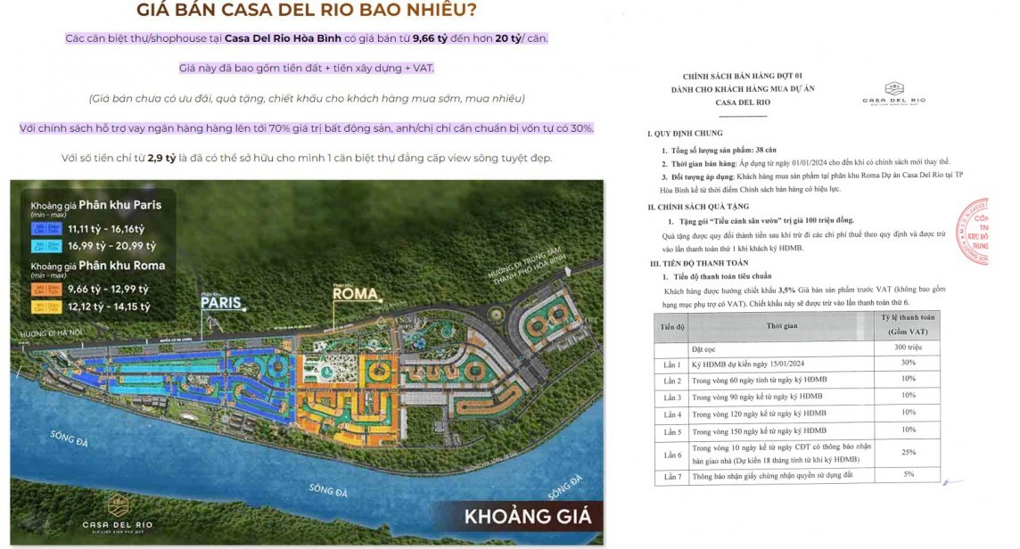 Trung Minh Dự án Casa Del Rio được quảng cáo, chào bán trên nhiều website - (Ảnh: Ngân Nga)