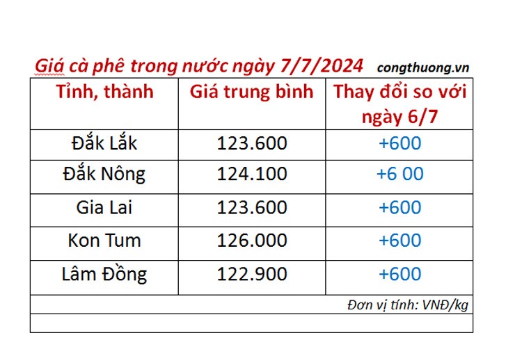 Giá cà phê hôm nay 7/7/2024: Giá cà phê tiếp đà tăng mạnh