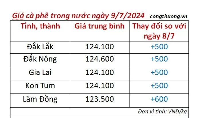 Giá cà phê hôm nay 9/7/2024: Giá cà phê trong nước tiếp tục tăng nhẹ