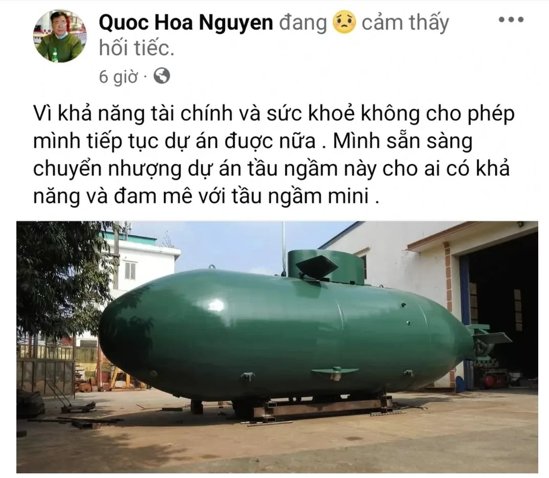 Dự án tàu ngầm Trường Sa ''made in Vietnam'' bất ngờ bị chủ nhân rao bán