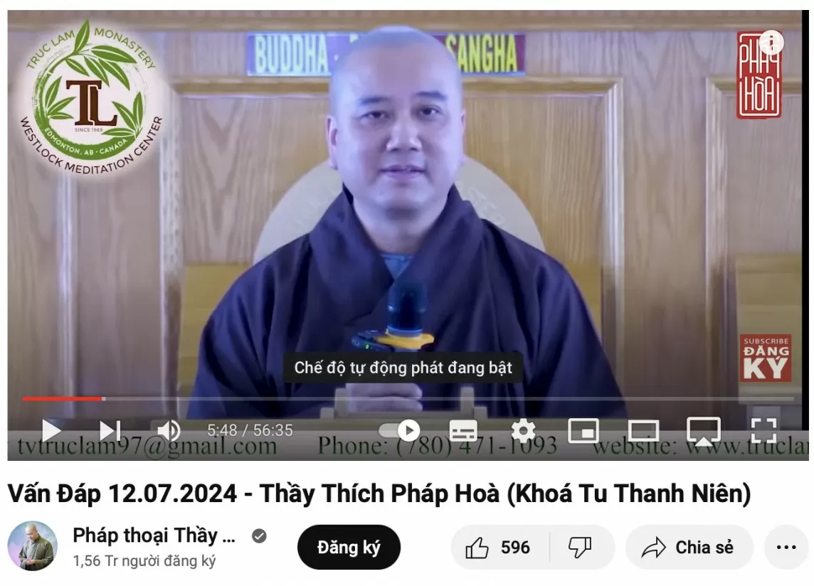 Khóa tu mùa hè của Thầy Thích Pháp Hòa không khuyên cúng dường