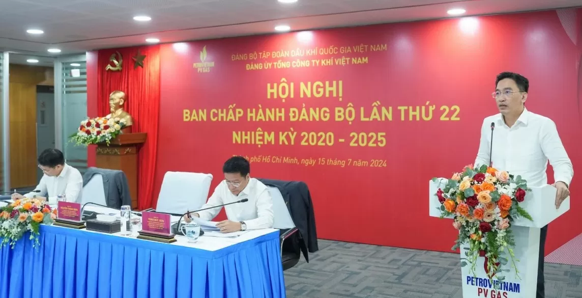 Đồng chí Nguyễn Thanh Bình - Bí thư Đảng ủy, Chủ tịch HĐQT PV GAS   phát biểu khai mạc Hội nghị