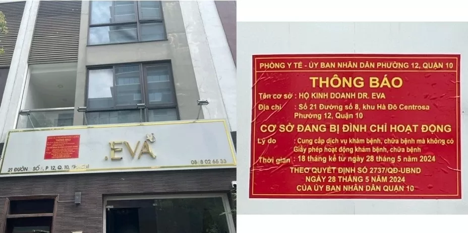 TP. Hồ Chí Minh: Bị đình chỉ nhưng cơ sở thẩm mỹ DR. Eva vẫn ngang nhiên hoạt động