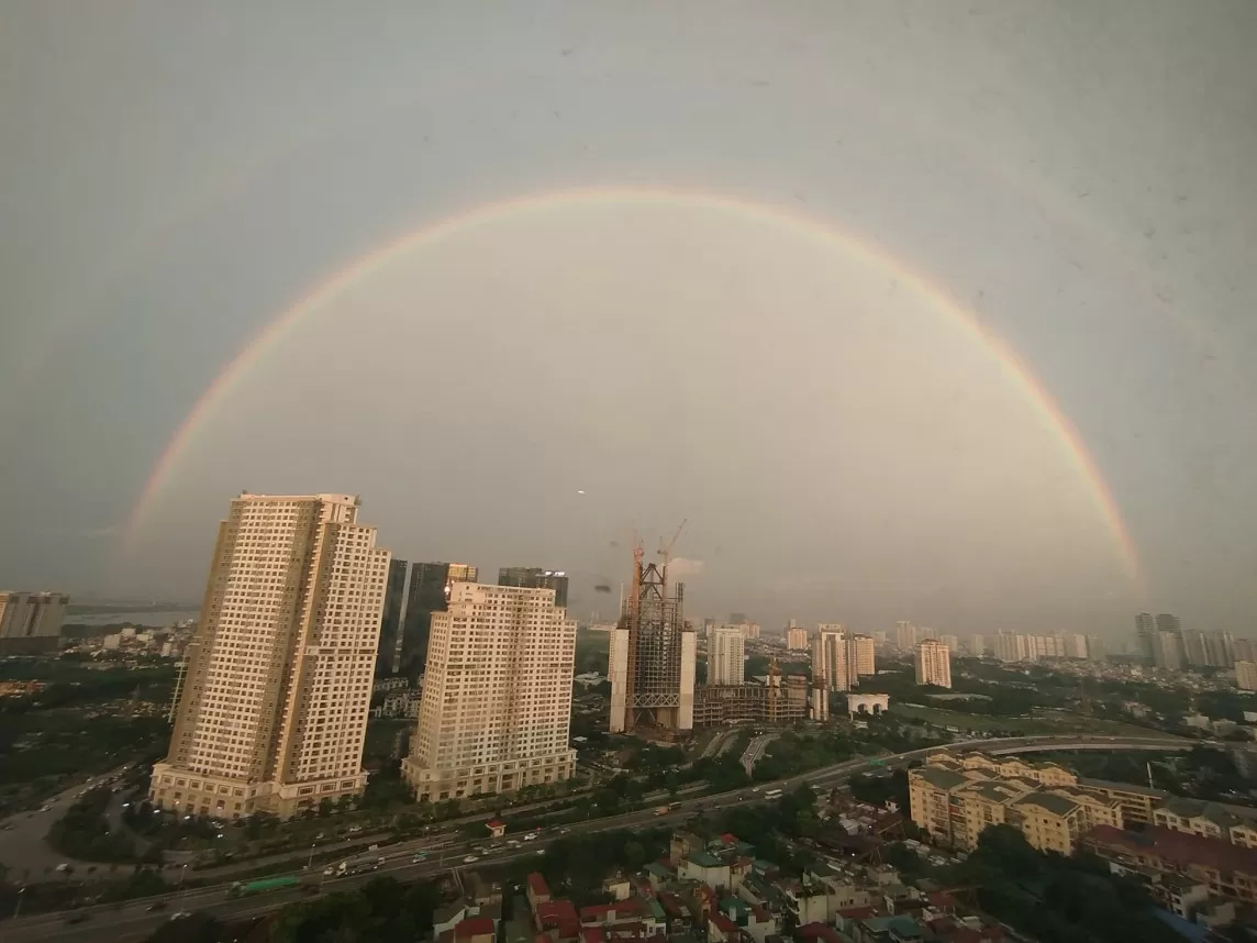 Hà Nội: Cầu vồng kép - hiện tượng thiên nhiên kỳ thú