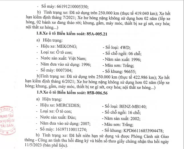 Ninh Thuận: Trong tháng 8 sẽ đấu giá nguyên lô 09 xe ô tô của nhiều thương hiệu lớn