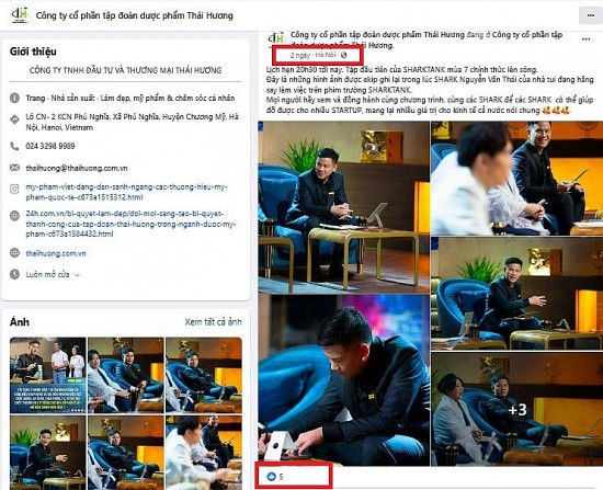 tai khoan facebook tiktok ten cong ty cua shark thai co luong tuong tac let det