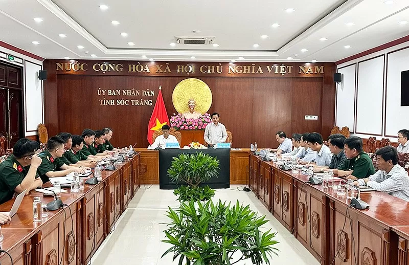 Ông Trần Văn Lâu, Chủ tịch UBND tỉnh Sóc Trăng phát biểu tại buổi làm việc (Ảnh soctrang.gov.vn)