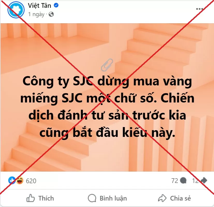 Vạch trần chiêu trò ''đánh tráo khái niệm'' của Việt Tân khi xuyên tạc về quản lý thị trường vàng