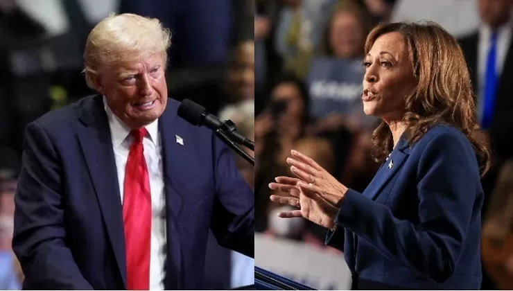 Cựu Tổng thống Mỹ Donald Trump và Phó Tổng thống Kamala Harris