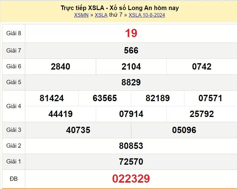 XSLA 24/8, Kết quả xổ số Long An hôm nay 24/8/2024, KQXSLA thứ Bảy ngày 24 tháng 8