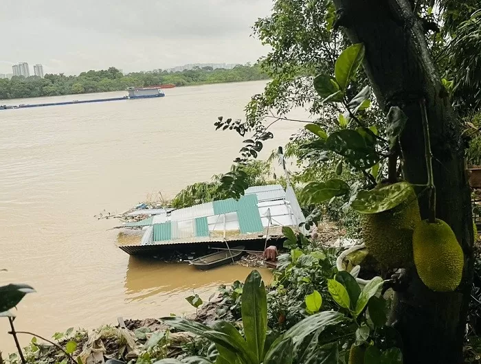 Hàng trăm mét vuông đất bị cuốn trôi trong đêm, người dân làng gốm cổ Hà Nội 