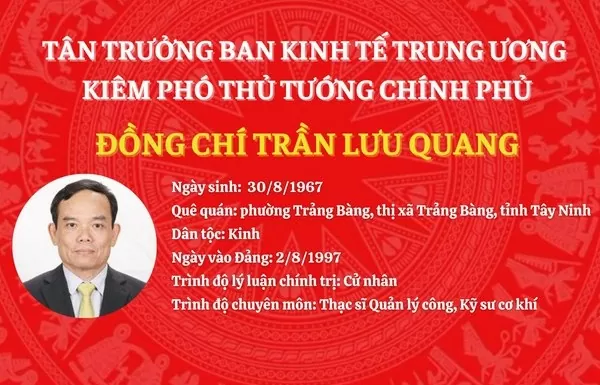 Tiểu sử Tân Trưởng Ban Kinh tế Trung ương, Phó Thủ tướng Trần Lưu Quang