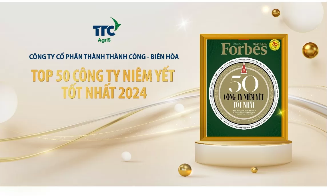 TTC AgriS tiếp tục lọt Top 50 Công ty niêm yết tốt nhất do Forbes Việt Nam bình chọn