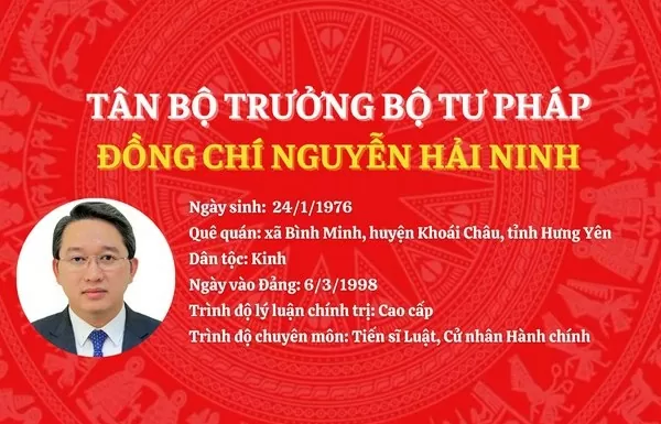 Tiểu sử Tân Bộ trưởng Bộ Tư pháp Nguyễn Hải Ninh