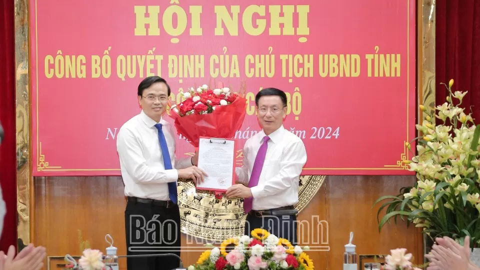 Sở Kế hoạch và Đầu tư Nam Định công bố Quyết định về công tác cán bộ