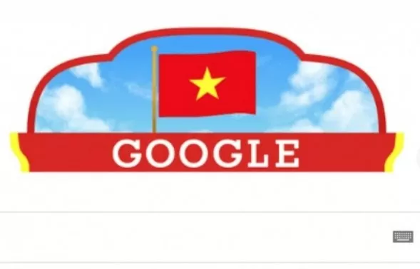 Google thay giao diện cờ đỏ sao vàng mừng Quốc khánh Việt Nam