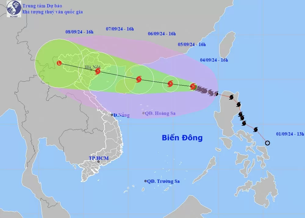 Bão Yagi sẽ thành siêu bão, Hà Nội và 5 địa phương chịu tác động mạnh nhất