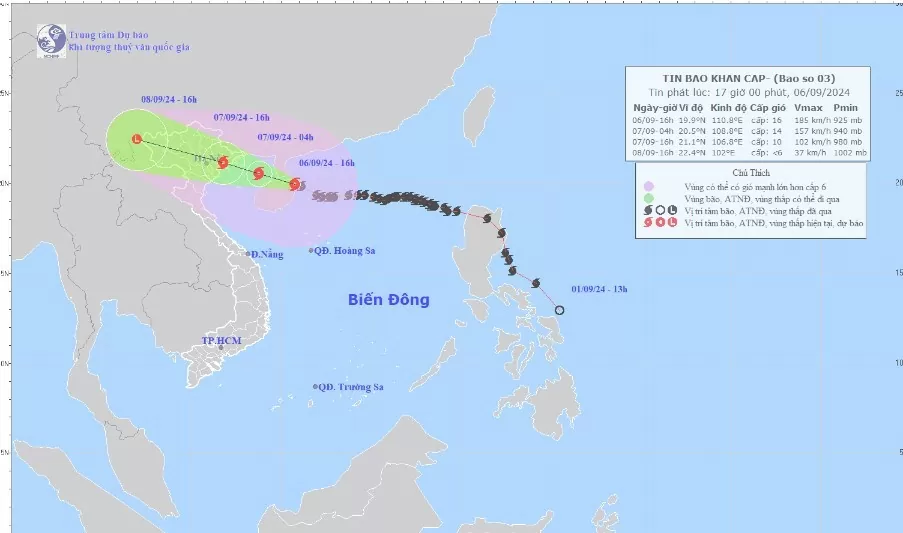 Tin bão khẩn cấp, cơn bão số 3 mới nhất......