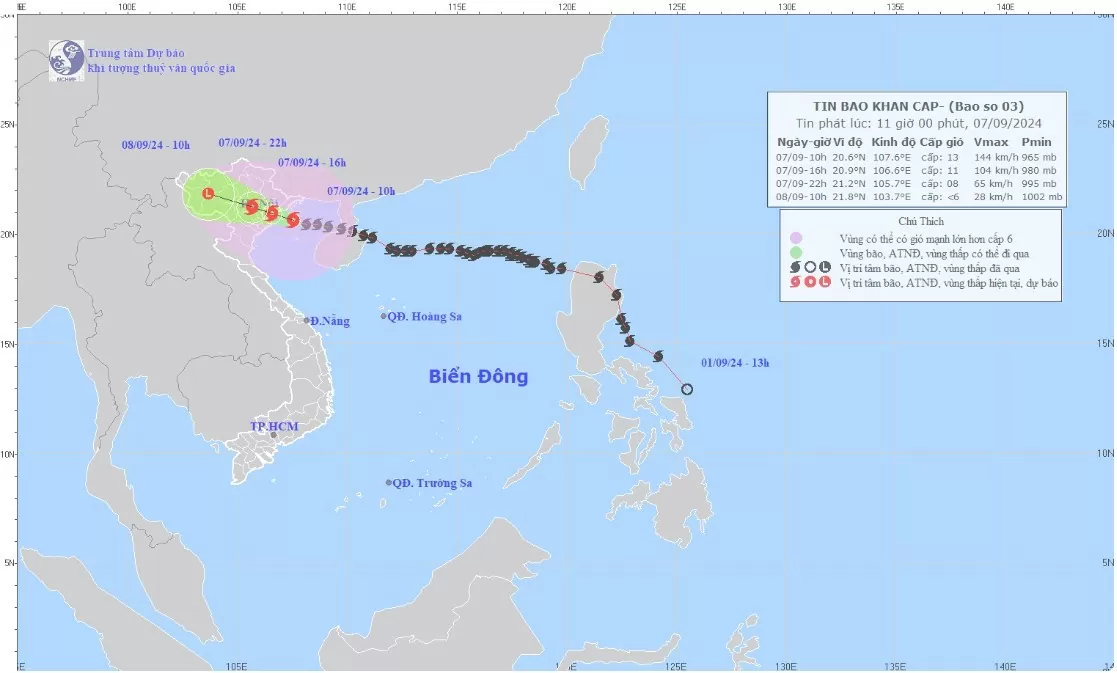 Bão khẩn cấp, cơn bão số 3: Siêu bão đang trên biển Quảng Ninh; sức tàn phá và cường độ cực lớn