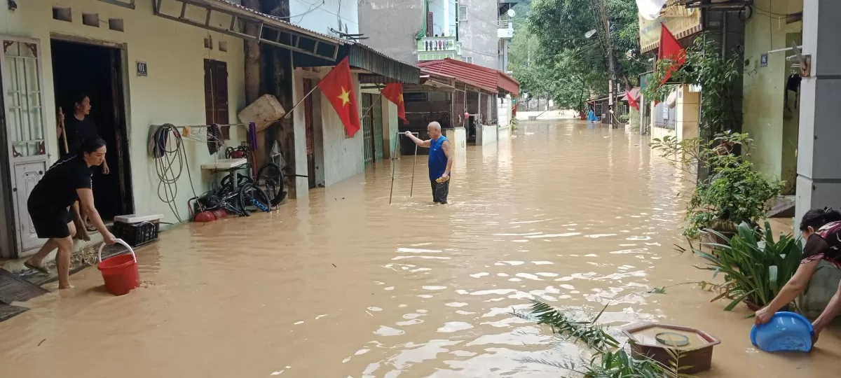 huyện Chi Lăng, tỉnh Lạng Sơn cũng bị ngập úng cục bộ