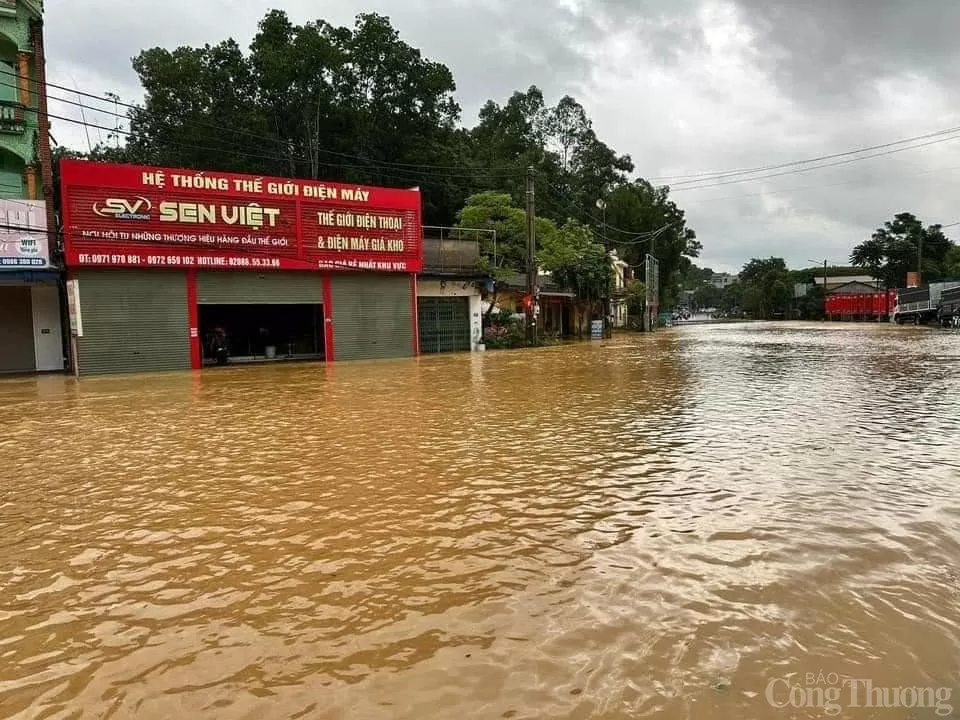 Thái Nguyên ngập sâu: Ô tô chìm trong biển nước, người dân chèo thuyền giữa phố