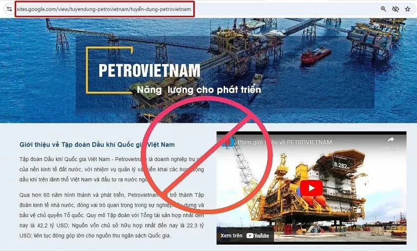 Ngập tràn trang mạng giả mạo tuyển dụng, Petrovietnam đưa ra cảnh báo khẩn