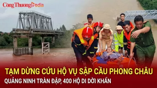 Bản tin Bão ngày 9/9: Tạm dừng cứu nạn sập cầu Phong Châu; Quảng Ninh vỡ đập, 400 hộ di dời khẩn