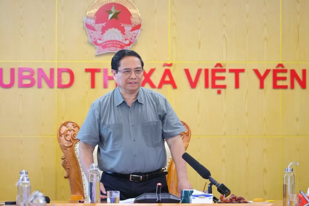 Thủ tướng Phạm Minh Chính phát biểu tại cuộc họp trực tuyến, được kết nối trực tuyến với một số điểm cầu về công tác ứng phó mưa lũ, thiên tai, khắc phục hậu quả bão số 3. (Ảnh: baochinhphu.vn)