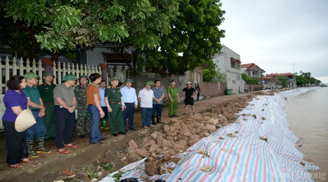 Hà Nội: Kiểm tra công tác ứng phó với mưa lũ tại huyện Ba Vì