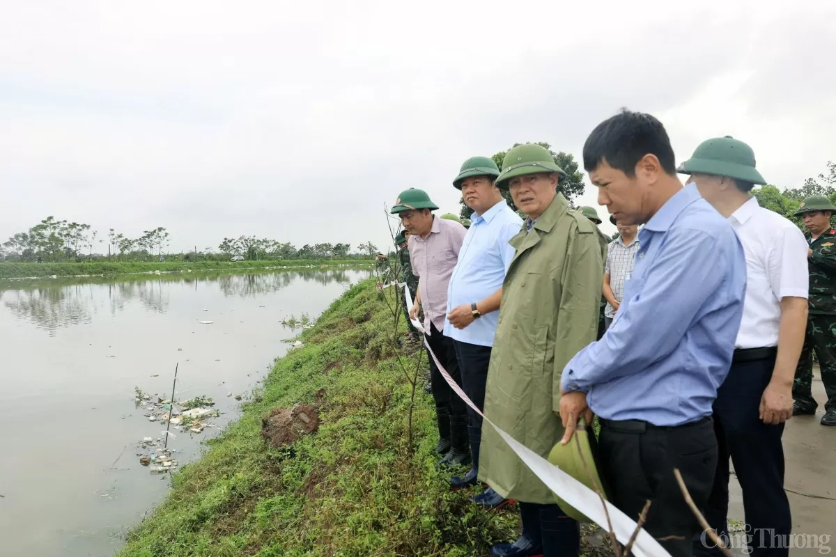 Chủ tịch HĐND TP. Hà Nội Nguyễn Ngọc Tuấn kiểm tra các tuyến đê tại huyện Thường Tín