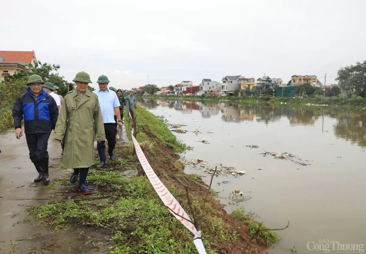 Chủ tịch HĐND TP. Hà Nội Nguyễn Ngọc Tuấn kiểm tra các tuyến đê tại huyện Thường Tín