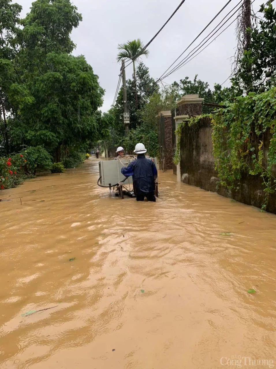 Công ty Điện lực Phúc Thọ hoàn thành xử lý sự cố lưới điện sau bão