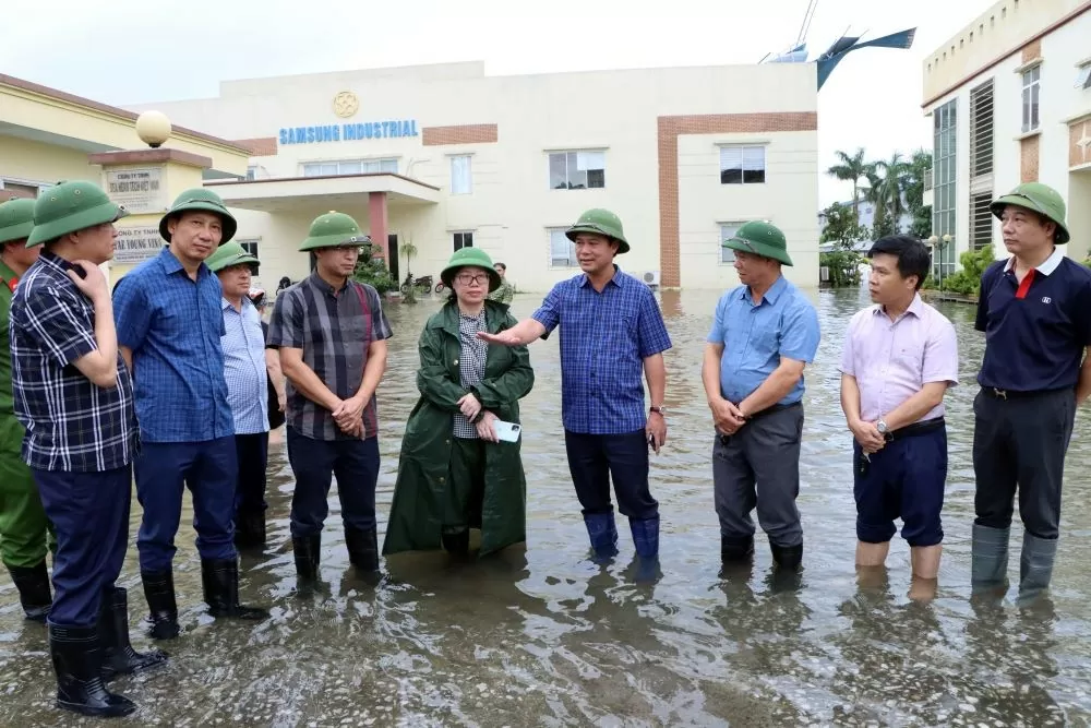 Bắc Ninh tìm nguyên nhân ngập úng tại Công ty Samsung Industrial