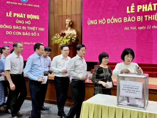 Bộ Khoa học và Công nghệ ‘Chung sức chung lòng vượt bão lớn’ hướng về đồng bào vùng bão lũ