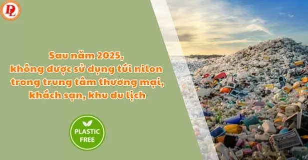 Sau năm 2025, không được sử dụng túi nilon trong trung tâm thương mại, khách sạn, khu du lịch