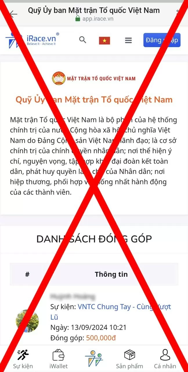 Nhiều tài khoản giả mạo Mặt trận Tổ quốc Việt Nam để lừa tiền ủng hộ đồng bào sau bão số 3