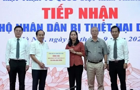 Ủy ban MTTQ Việt Nam thành phố Hà Nội tiếp nhận hơn 56 tỷ đồng ủng hộ các tỉnh phía Bắc