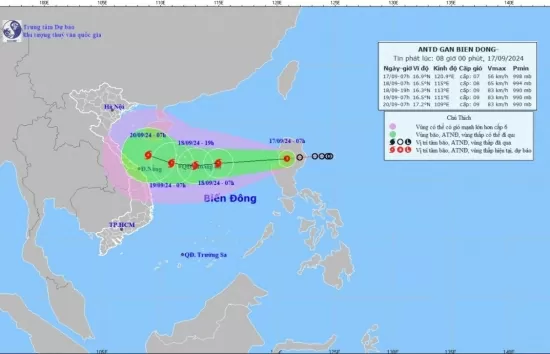 Tin áp thấp nhiệt đới mạnh lên thành bão mới nhất ngày 17/9