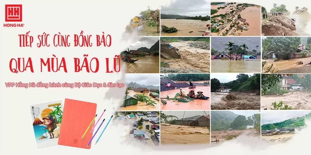 Văn phòng phẩm Hồng Hà chung tay vì đồng bào vượt qua bão lũ