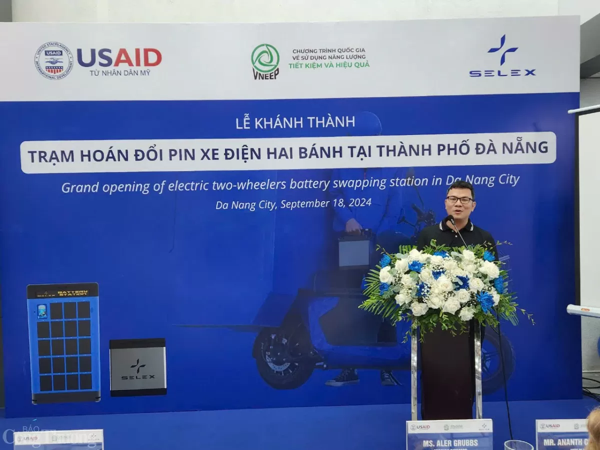 Đà Nẵng:  Khánh thành trạm hoán đổi pin xe điện hai bánh đầu tiên
