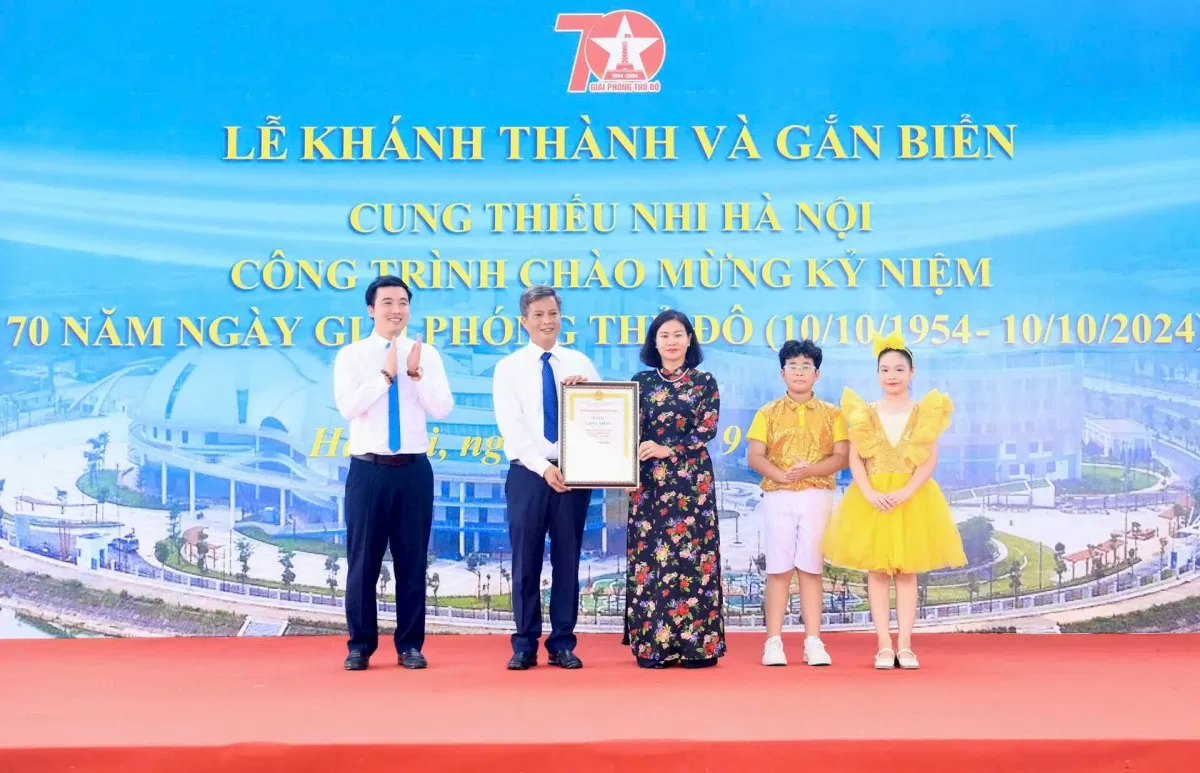 Khánh thành Cung thiếu nhi Hà Nội chào mừng kỷ niệm 70 năm Ngày Giải phóng Thủ đô