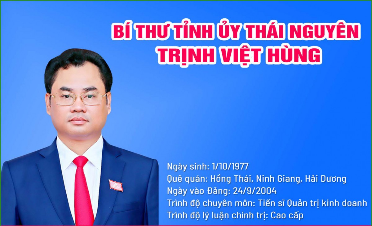 Bí thư Tỉnh ủy Thái Nguyên Trịnh Việt Hùng