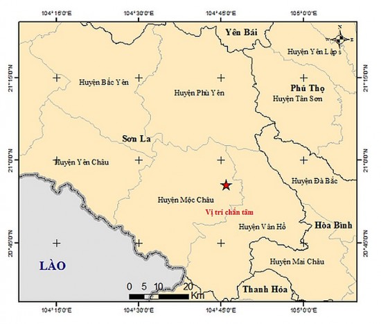 son la xay ra dong dat o moc chau nguoi dan cam nhan duoc rung lac