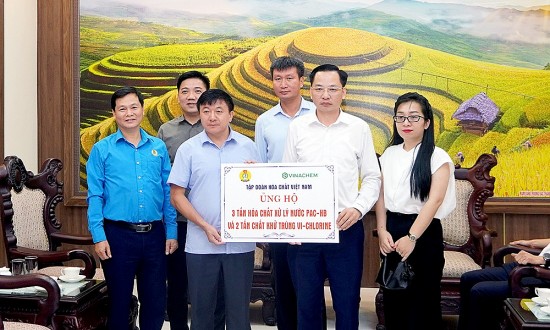 vinachem ho tro tinh yen bai khac phuc thiet hai bao lu